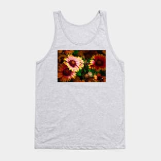 Fall Flowers In Impasto Tank Top